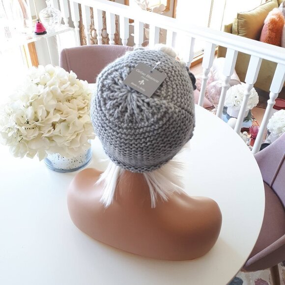 NWT Gelso Bianco grey faux pearl & gem beanie - Picture 10 of 10